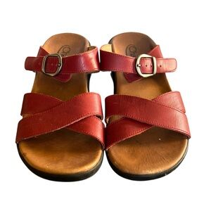 Chaco 8 Red Open Toe Casual Comfort Sandals Slip On